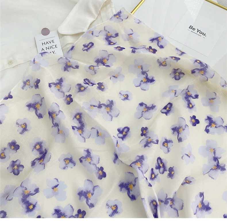Flowers print square scarf
