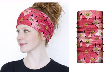 Multi-purpose seamless head wrap in floral print