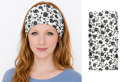 Multi-purpose seamless head wrap in floral print