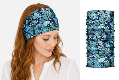 Multi-purpose seamless head wrap in floral print