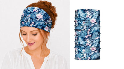 Multi-purpose seamless head wrap in floral print