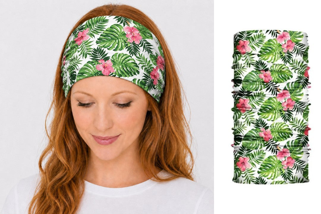 Multi-purpose seamless head wrap in floral print