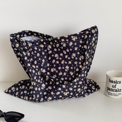 Floral print one handle tote bag