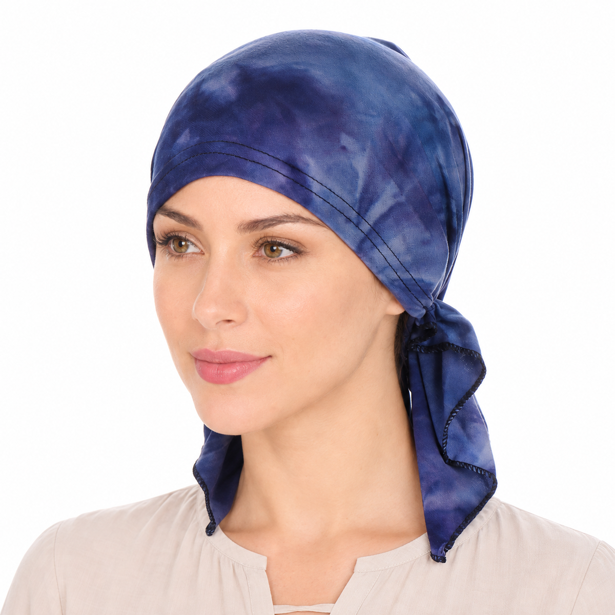 Tie-dye hair cap with tail