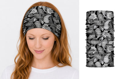 Multi-purpose seamless head wrap in paisley print