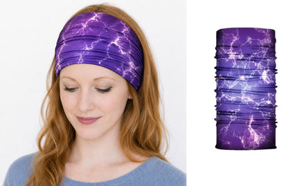 Multi-purpose seamless head wrap in multicolour print