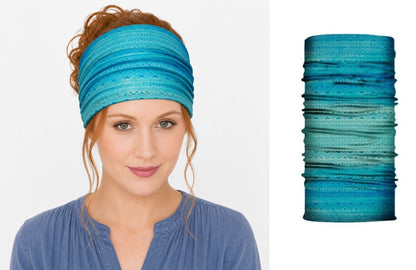 Multi-purpose seamless head wrap in multicolour print