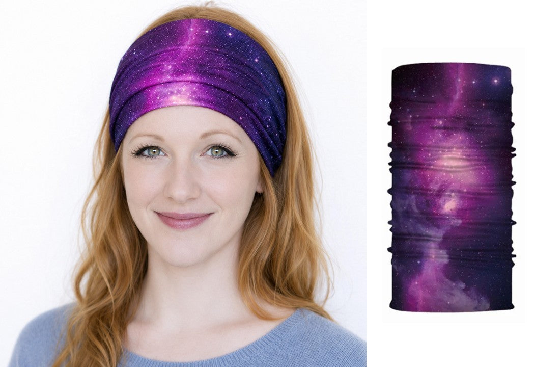 Multi-purpose seamless head wrap in multicolour print