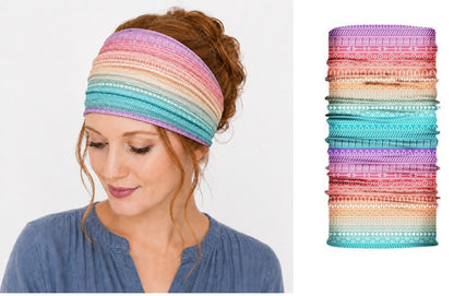 Multi-purpose seamless head wrap in multicolour print