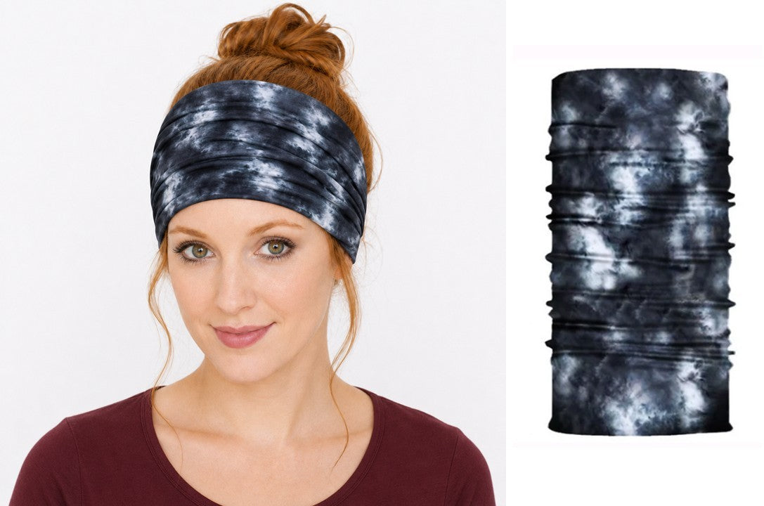 Multi-purpose seamless head wrap in multicolour print