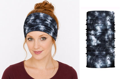 Multi-purpose seamless head wrap in multicolour print