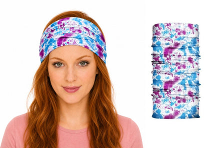 Multi-purpose seamless head wrap in multicolour print