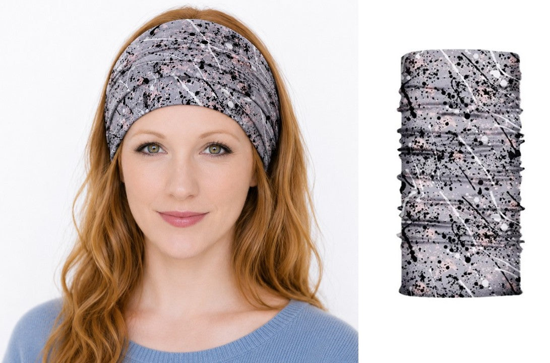 Multi-purpose seamless head wrap in multicolour print
