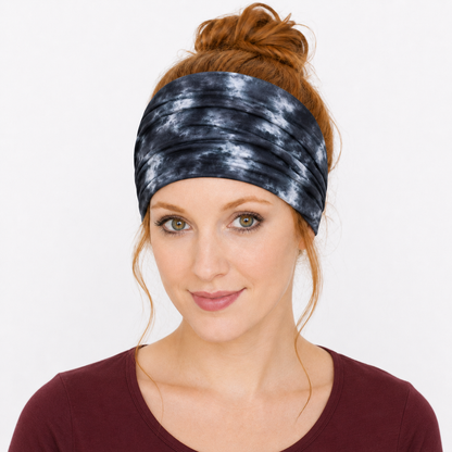 Multi-purpose seamless head wrap in multicolour print