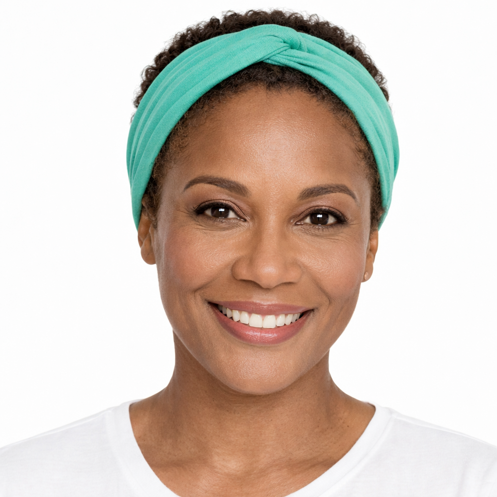 Twist front cotton elastic headband