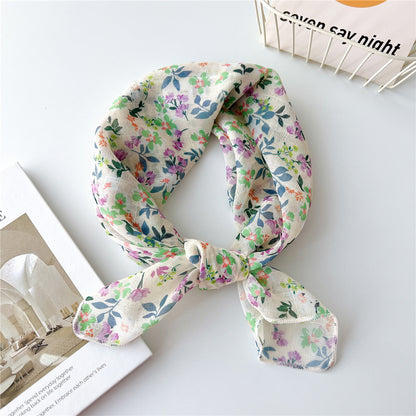Country flowers print square scarf