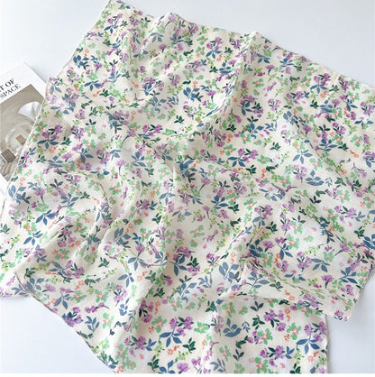 Country flowers print square scarf
