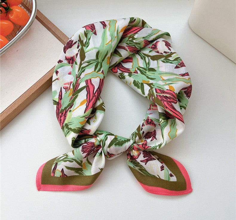 Daylily flower square scarf