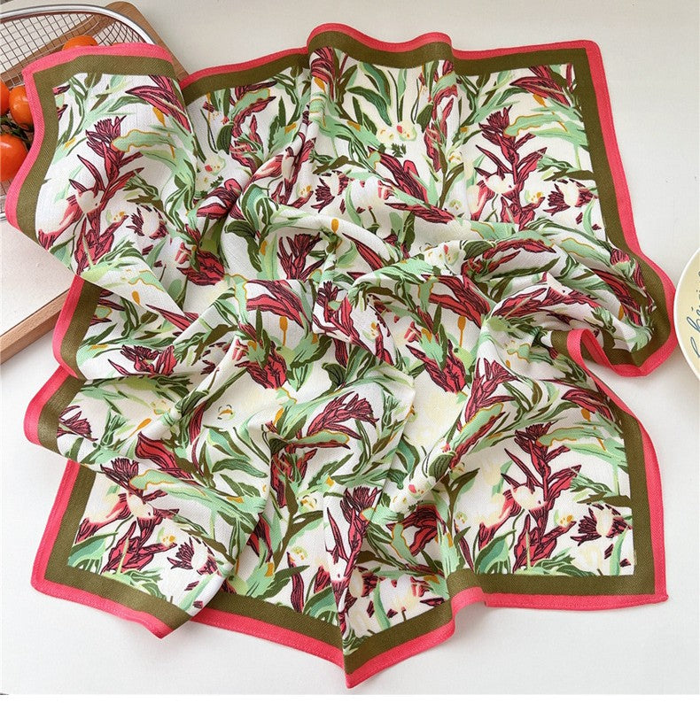 Daylily flower square scarf