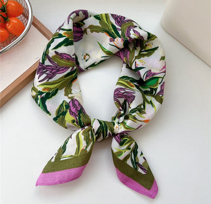 Daylily flower square scarf