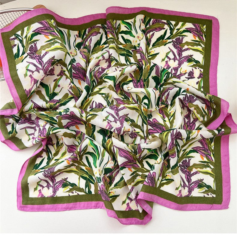 Daylily flower square scarf