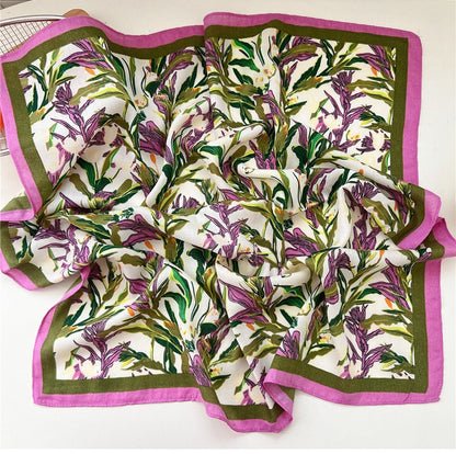 Daylily flower square scarf