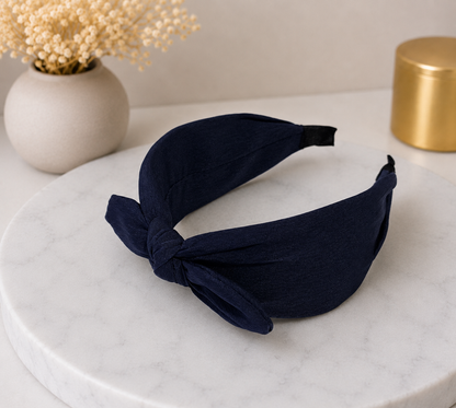 Plain headband with bow