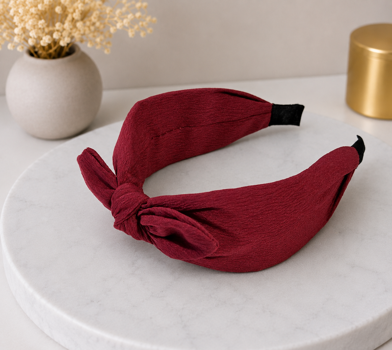 Plain headband with bow