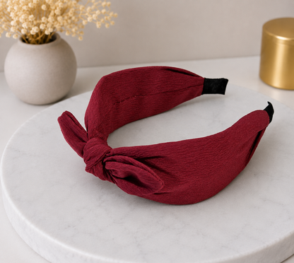 Plain headband with bow