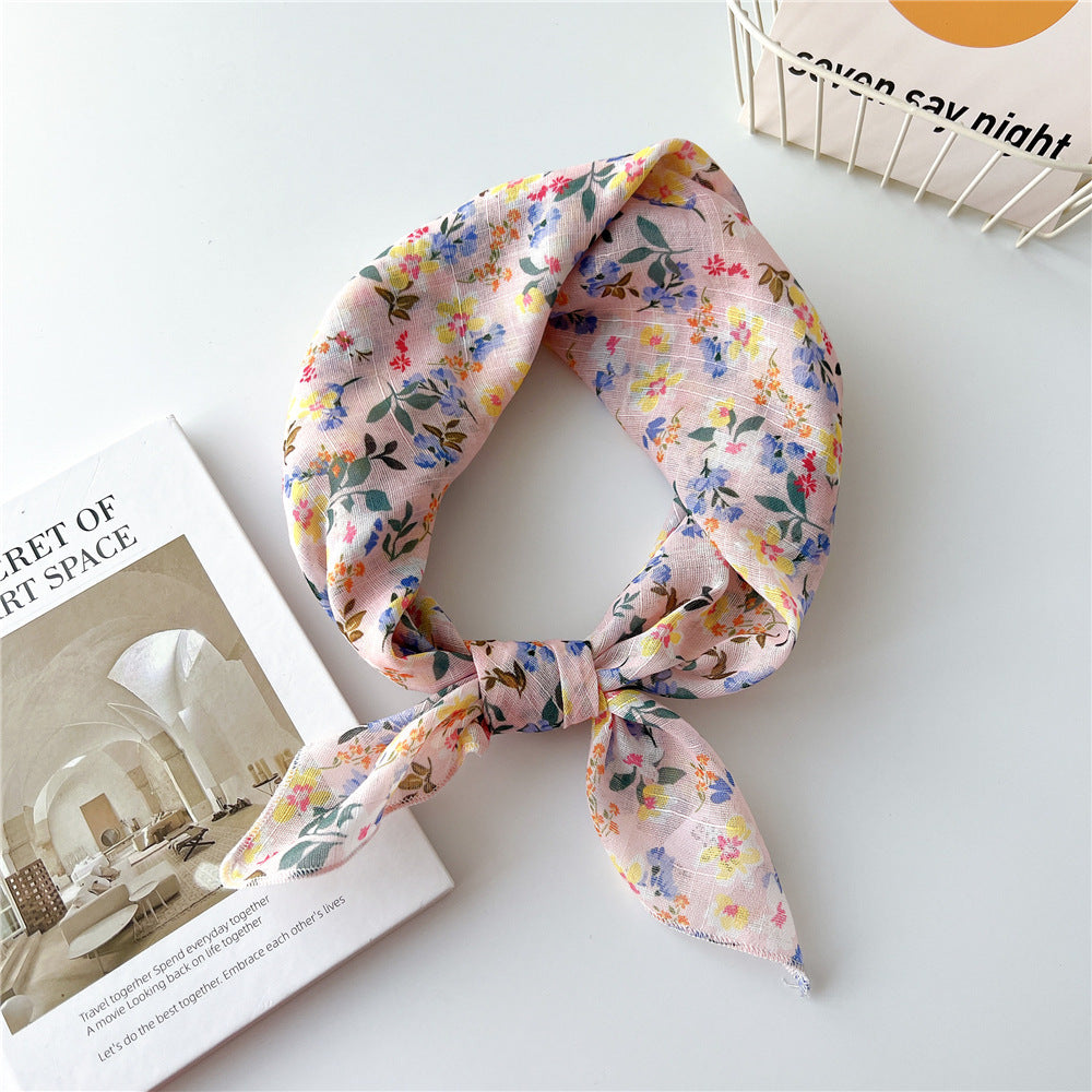 Country flowers print square scarf
