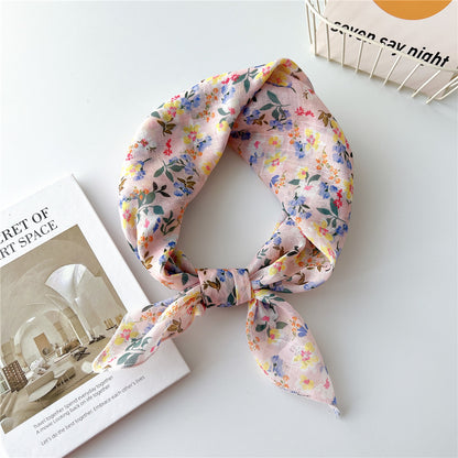 Country flowers print square scarf