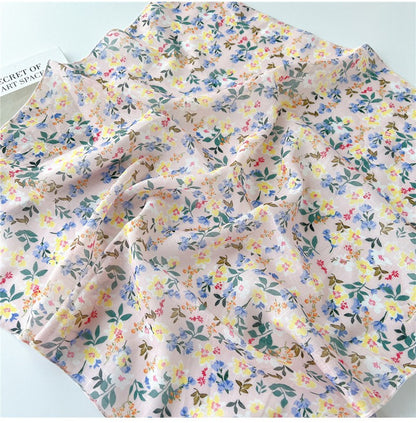 Country flowers print square scarf