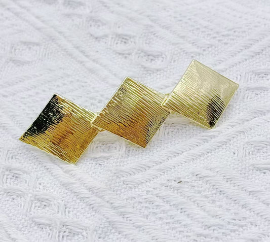 Triple diamonds small hair barrette