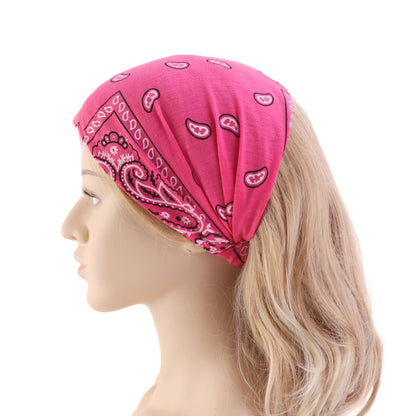 Paisley print wide bandanna headband