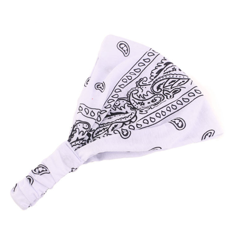 Paisley print wide bandanna headband