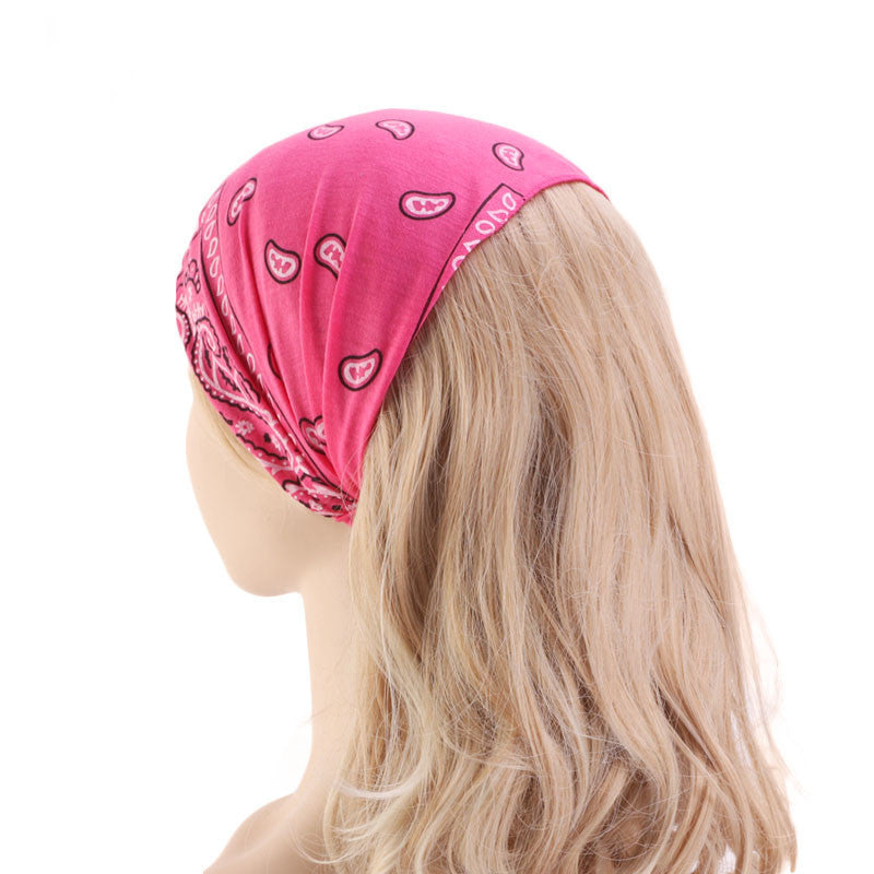 Paisley print wide bandanna headband