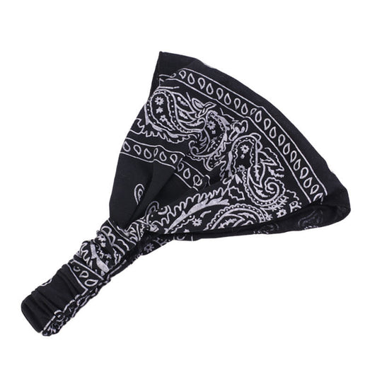 Paisley print wide bandanna headband
