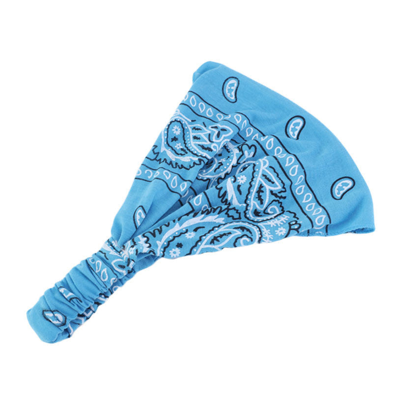 Paisley print wide bandanna headband