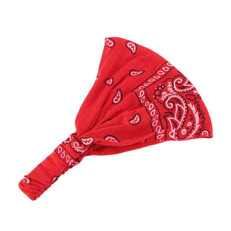 Paisley print wide bandanna headband