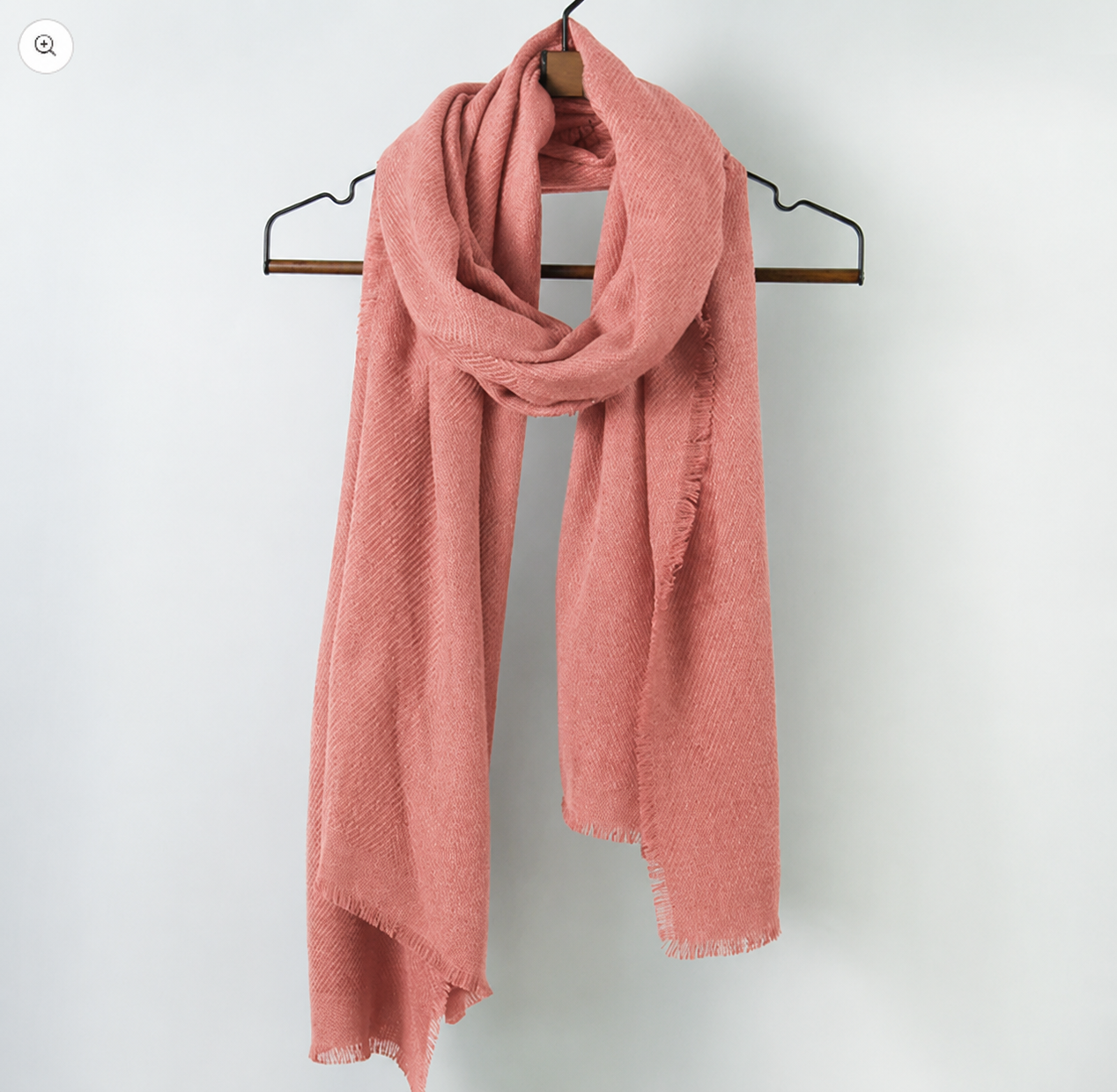 Fringe edged corrugated thick long scarf