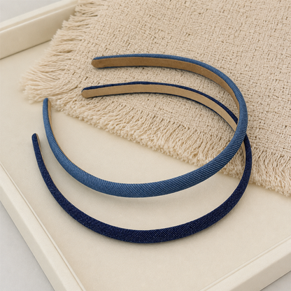 Denim blue thin headband