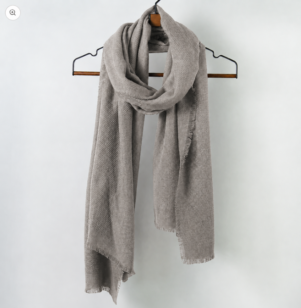 Fringe edged corrugated thick long scarf
