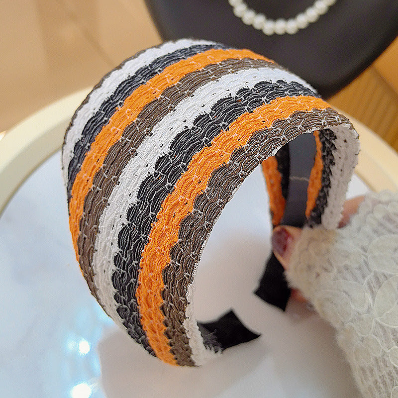 8cm wide multicoloured lace headband