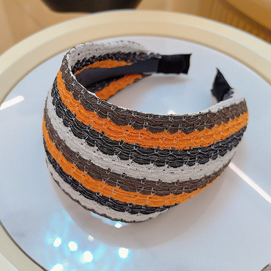 8cm wide multicoloured lace headband