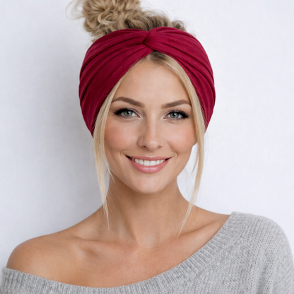 Super wide twist front stretchy headband