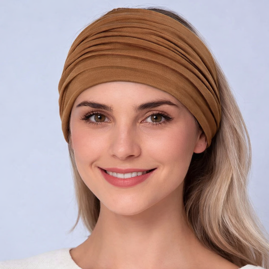 Super wide twist front stretchy headband