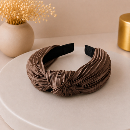 Pleated knotted headband
