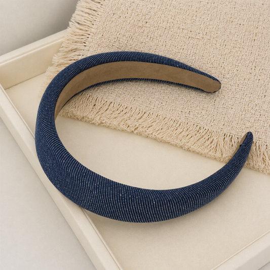 Denim thinly padded headband