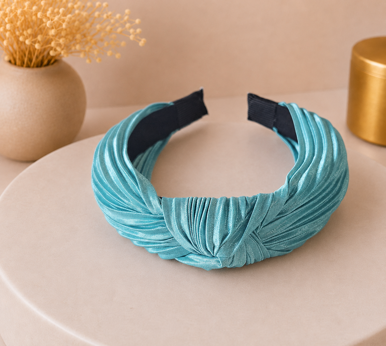Pleated knotted headband