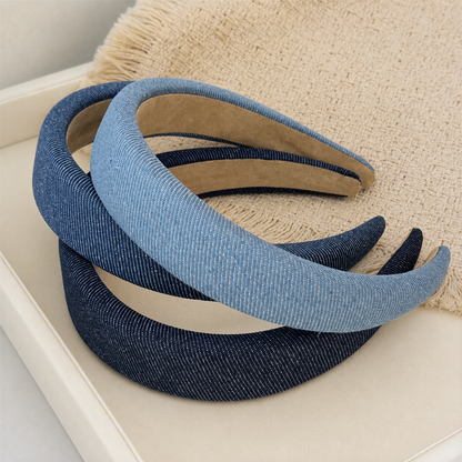 Denim thinly padded headband